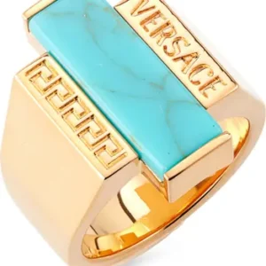 Versace Greca Turquoise Gemstone Ring